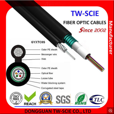 Ống lỏng tự hỗ trợ Cáp quang bọc thép 8 Hình Thiết kế mặt cắt