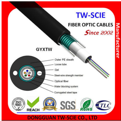 Cáp quang trên không 4f 50 / 125Mm GYXTW với cấu trúc bọc thép nhẹ Unitube