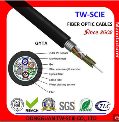 Vỏ bọc PE ngoài trời Cáp quang ống lỏng G652D Thiết kế áo giáp băng nhôm Nhà cung cấp cáp quang OEM