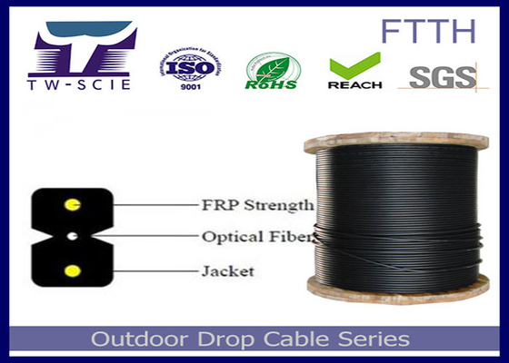 Vỏ bọc LSZH Cáp quang trong nhà Sợi Kevlar Độ bền vật liệu Thành viên-Cáp FTTH