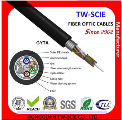 Loose Tube Stranded Armored 12core Cáp quang Dây thép Kim loại Tăng cường Thành viên