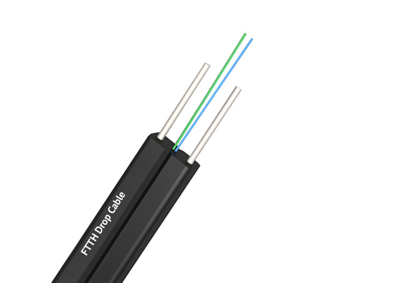 Hot Dip Galvanized FTTH Drop Cable với hình dạng tùy chỉnh PE PVC LSZH HDPE Jacket 0.45mm Thép