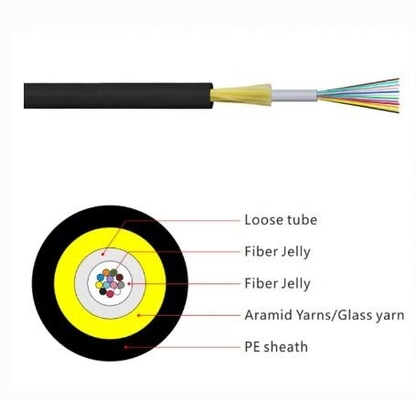 Cáp ADSS với áo khoác PE / AT 24 48 96 144 Cáp quang đơn lớp ngoài trời ADSS