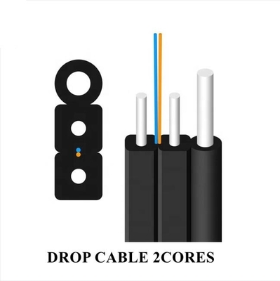 Hot Dip Galvanized FTTH Drop Cable với hình dạng tùy chỉnh PE PVC LSZH HDPE Jacket 0.45mm Thép
