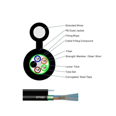 Hình 8 ngoài trời tự hỗ trợ trên không Gyftc8s Gyxtc8y Cáp thả sợi quang
