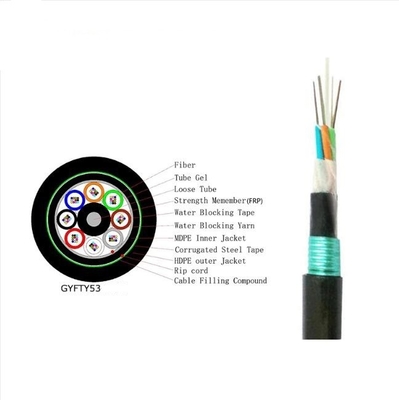 GYTY53 Bọc băng thép lớp vỏ kép trực tiếp chôn cất / ống dẫn / Cáp quang sợi ốp trên không Cáp quang sợi