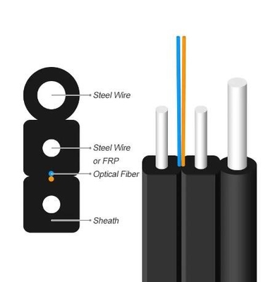 FTTH Indoor Outdoor GJYXCH Cáp quang sợi quang rơi FRP/Steel G657A 1 2 4 lõi chế độ đơn LSZH Jacket Sợi quang