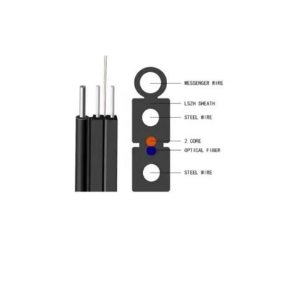 Sợi thép ngoài trời 1 lõi 2 lõi 4 lõi tự hỗ trợ G657a1 G657a2 9/125 FTTH Drop Cable