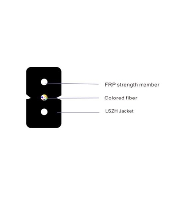 Trong nhà FTTH Drop Cable, FRP Strength Memeber, 1-12F,Choice Of OS2/OM2/OM3/OM4,LSZH