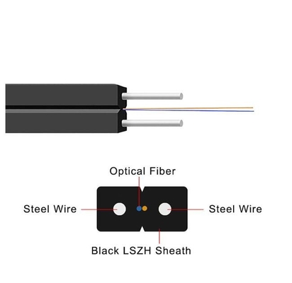 FTTH Drop Cable Wires 1 Core 2 Core Steel LSZH Cáp quang sợi cho trong nhà và ngoài trời