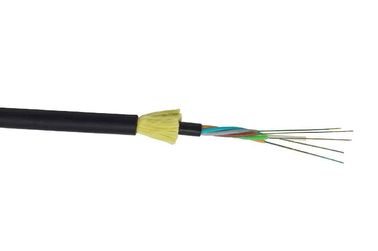 12 lõi Cáp quang ADSS Vỏ ngoài màu đen phi kim loại Dễ dàng lắp đặt cho viễn thông điện