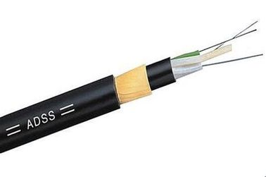 12 lõi Cáp quang ADSS Vỏ ngoài màu đen phi kim loại Dễ dàng lắp đặt cho viễn thông điện