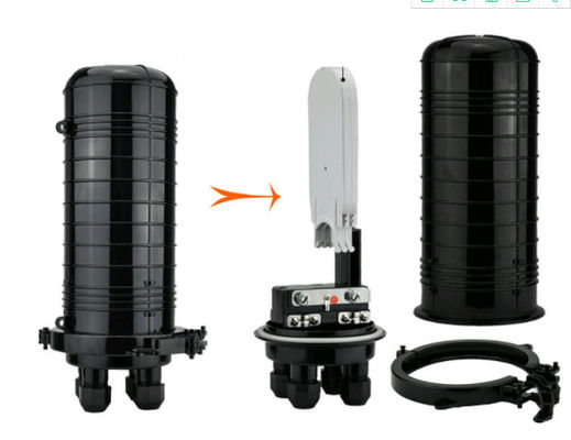 Cáp quang 36 lõi Vỏ nối Loại nằm ngang Màu đen