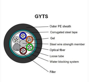 Cáp quang đa sợi GYTS Tối thiểu 8,8mm ± 0,2mm Đường kính cáp ISO Đảm bảo