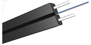 Vỏ bọc LSZH màu đen Cáp quang FTTH trong mạng máy tính với thành viên cường độ dây thép 2 * 0,45mm