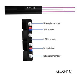 Cáp thả GJXH4C Cáp thả FTTH trong nhà Cáp quang lõi đơn Chế độ 2 lõi