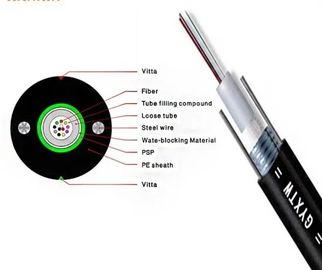 2-24 Core G652D GYXTW Un I- Cáp quang bọc ngoài trời Cáp quang / Truyền thông SM Cáp quang