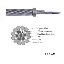 Đa chế độ PBT Loại dây nối đất quang OPGW Đường kính lớn và dung lượng sợi Cáp quang