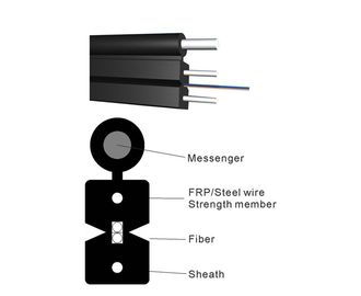 Cáp thả phẳng 12 lõi G657A1 G657A2 Cáp quang FTTH 2KM