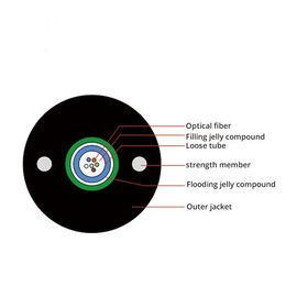 8.9mm Cáp đường kính GYXTW 12 lõi G652D trung tâm ống lỏng ngoài trời và ống dẫn dây cáp quang sợi với áo khoác PE