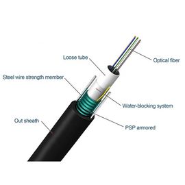 GYXTW 12 Core Single Mode Trung tâm Loose Tube Cáp quang bọc thép trên không và ống dẫn ngoài trời