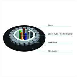 OEM GYXTY 12 Core Black PE Bên ngoài Trung tâm Loose Tube Cáp quang SM trên không và ống dẫn ngoài trời