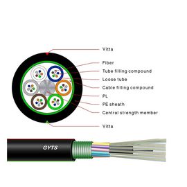 144 Lòng ống lỏng GYTS ngoài trời và ống dẫn SM Cáp quang sợi