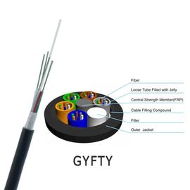 Tất cả các ống lỏng dielectric FRP 12 lõi cáp sợi quang GYFTY với sợi Aramid PE / LSZH vỏ ngoài