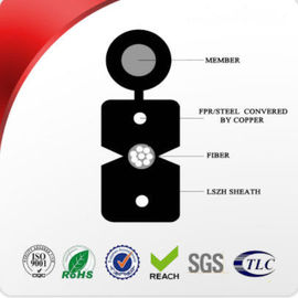 Cáp quang kỹ thuật số trong nhà FTTH 1 lõi phẳng G657A LSZH Butterfly Drop Cable