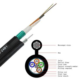 36 lõi Tự hỗ trợ Cáp mạng bọc thép GYTC8 Cáp quang sợi cho cáp ngoài trời