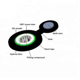 GYXTC8S HDPE bên ngoài màu đen Vỏ ngoài Cáp quang ngoài trời Ống đơn Hình 8 Hình dạng Sứ giả dây đơn