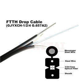 GJYXCH / GJYXFCH Cáp thả FTTH tự hỗ trợ ngoài trời 1/2/4 lõi Chế độ đơn Hình 8 Cáp quang