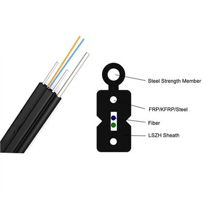 Cáp thả FTTH 1 2 4 lõi LSZH Vỏ bọc loại sợi quang trong mạng máy tính