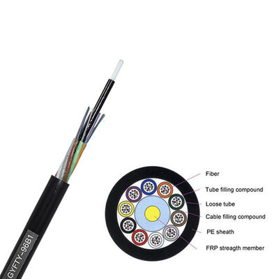 Black Aerial Single Mode GYFTY 6/12/24 Cặp FRP Cáp quang ống lỏng