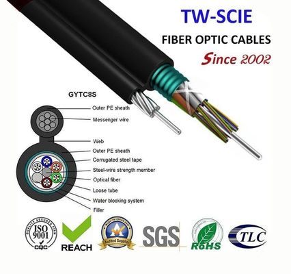 OEM 8 12 24 Core FIG8 Cáp quang tự hỗ trợ trên không Hình 8 (GYTC8S)