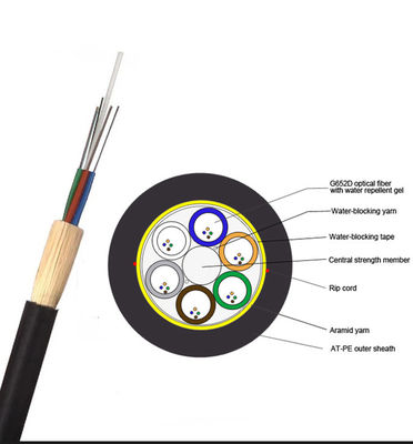 Vỏ bọc kép OEM 6 lõi Ống lỏng lẻo Hỗ trợ cáp trên không Cáp quang ADSS phi kim loại Tuổi thọ cao