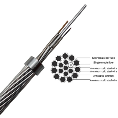 Cáp quang 36 lõi Cáp giao tiếp tự hỗ trợ OPGW để thay thế dây nối đất aerail