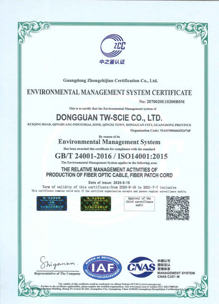 TRUNG QUỐC DONGGUAN TW-SCIE CO., LTD. Chứng chỉ